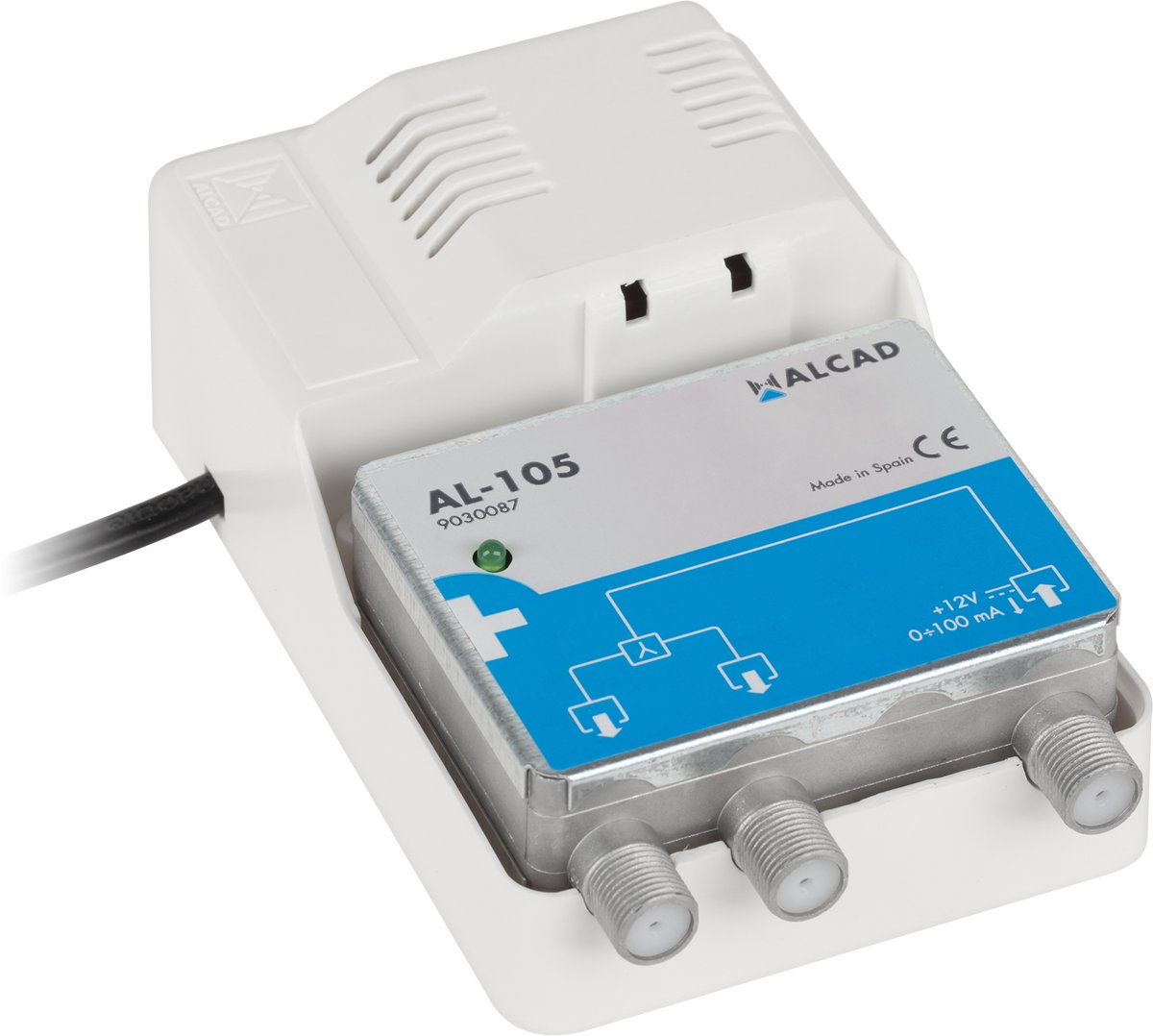 Alcad AL-105 Serie - Antenne Splitter - 2 TV - 12V - Indoor