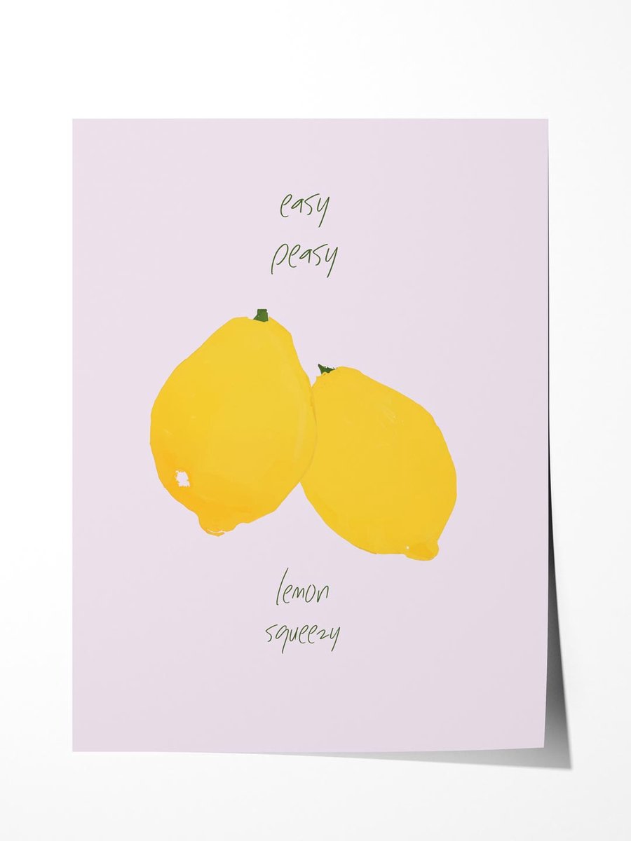 Easy Peasy Citroen Poster - Poster 40x60 cm - Sfeervolle Wanddecoratie voor Woonkamer & Slaapkamer - Premium papier - zonder lijst