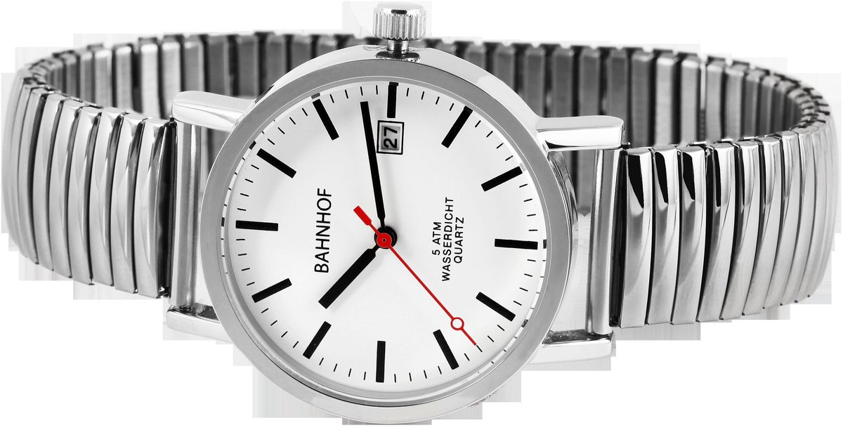 Bahnhof Herenhorloge van roestvrij staal BA003 Bahnhof herenhorloge met roestvrijstalen band