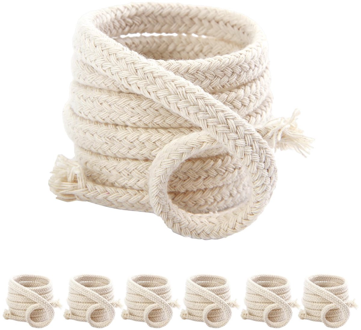 6x 100 cm Olie Lamp Wick set | Vervangingsdoek voor Olielampen, Tuinfakkels en Bamboefakkels | 6 mm Diameter, Aanpasbaar