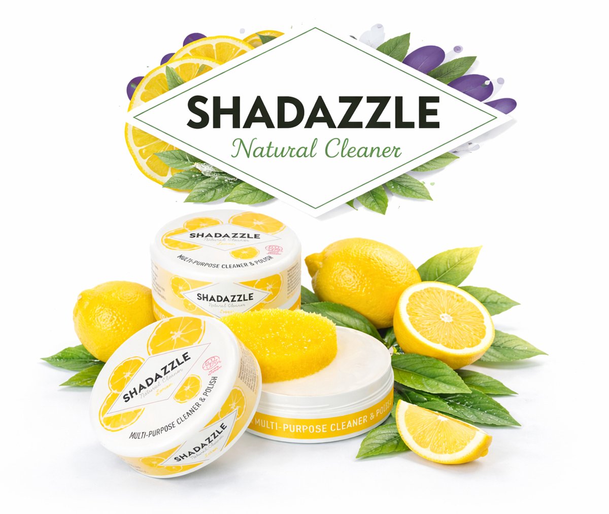 Shadazzle – Natuurlijke Allesreiniger, Keukenreiniger & Ovenreiniger – Milieuvriendelijk met Beschermende glans – 300ML – Citroen – Set van 2
