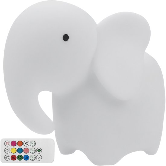 Mary's Siliconen nachtlampje olifant, lampje met afstandsbediening voor de kinderkamer, USB warm RGB-licht van Mary's — afbeelding 2