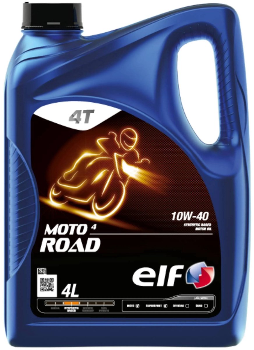Total Elf Moto 4 Road 10w40 motorfiets olie 4 liter