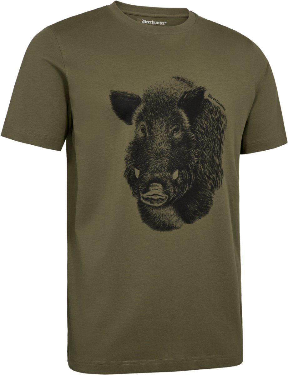Deerhunter Jaxon Heren T-shirt korte mouw Scandinavisch T-shirt Glen Green Maat 4XL