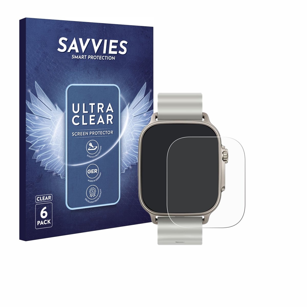 Savvies - Screenprotector voor realme Watch 5 - Folie Beschermfolie transparant 6 Stuks