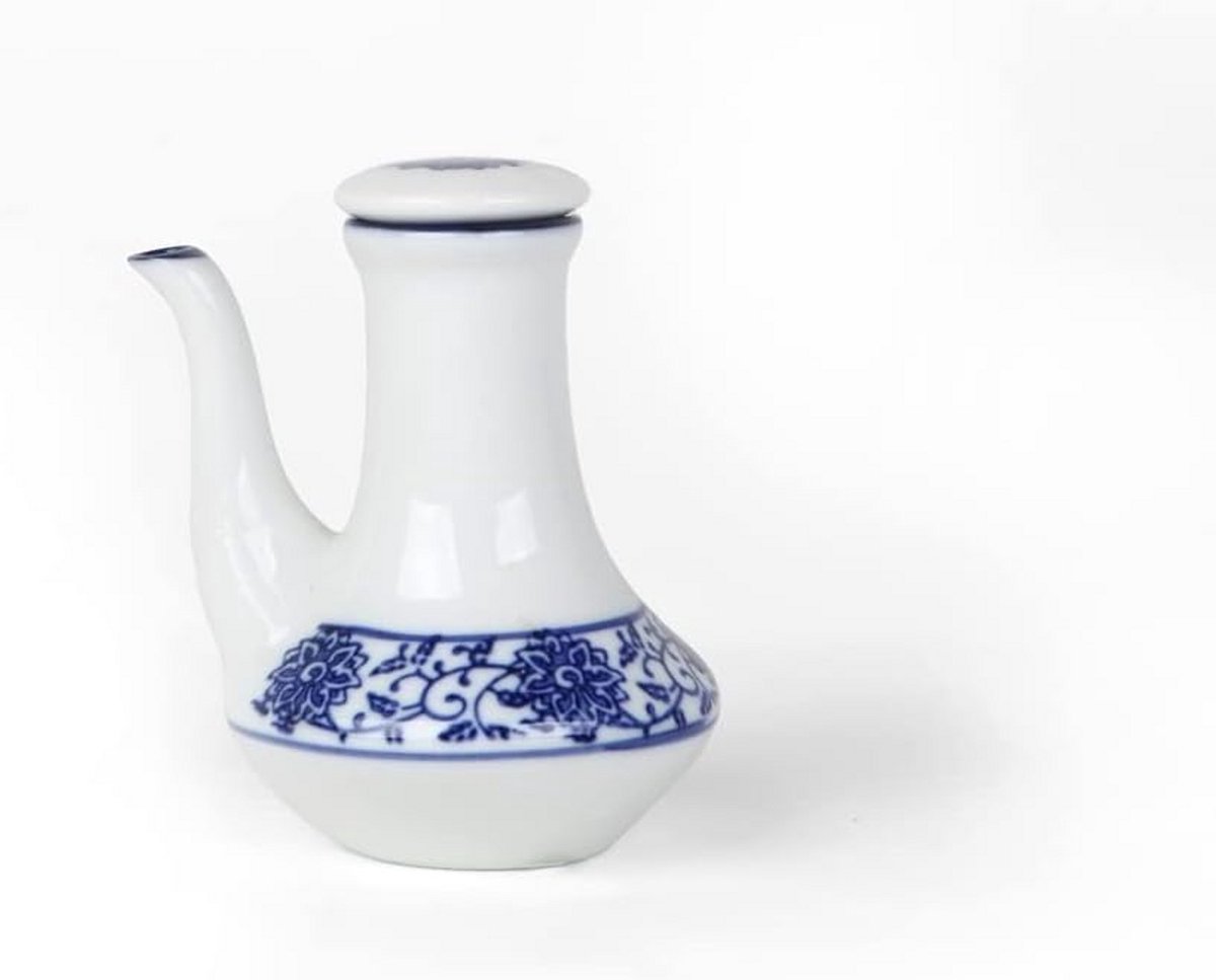 Rond Plat Bord 18 cm Blauw Wit Porselein Dinerbord