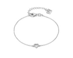 Twice As Nice Armband in zilver, hartje met zirkonia Zilverkleurig 16cm+3cm