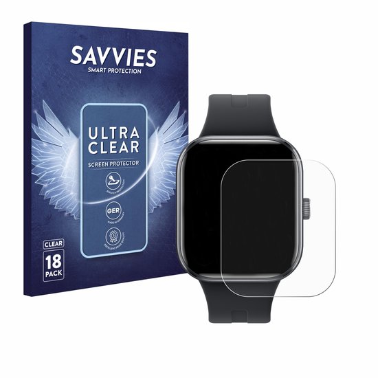 Savvies - Screenprotector voor Xiaomi Redmi Watch 5 - Folie Beschermfolie transparant 18 Stuks