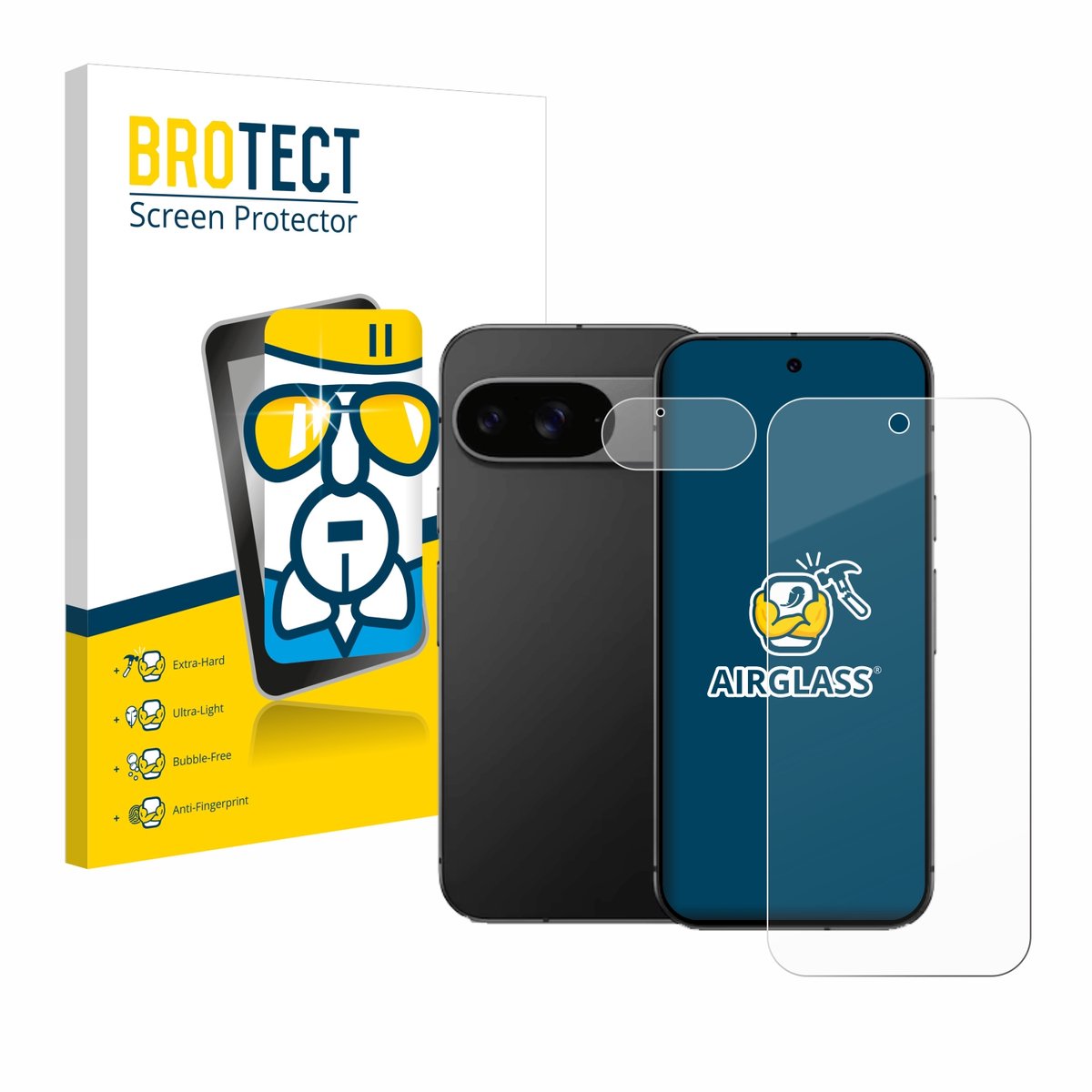 Screenprotector voor Google Pixel 9 (Voor+Camera) Beschermglas transparant