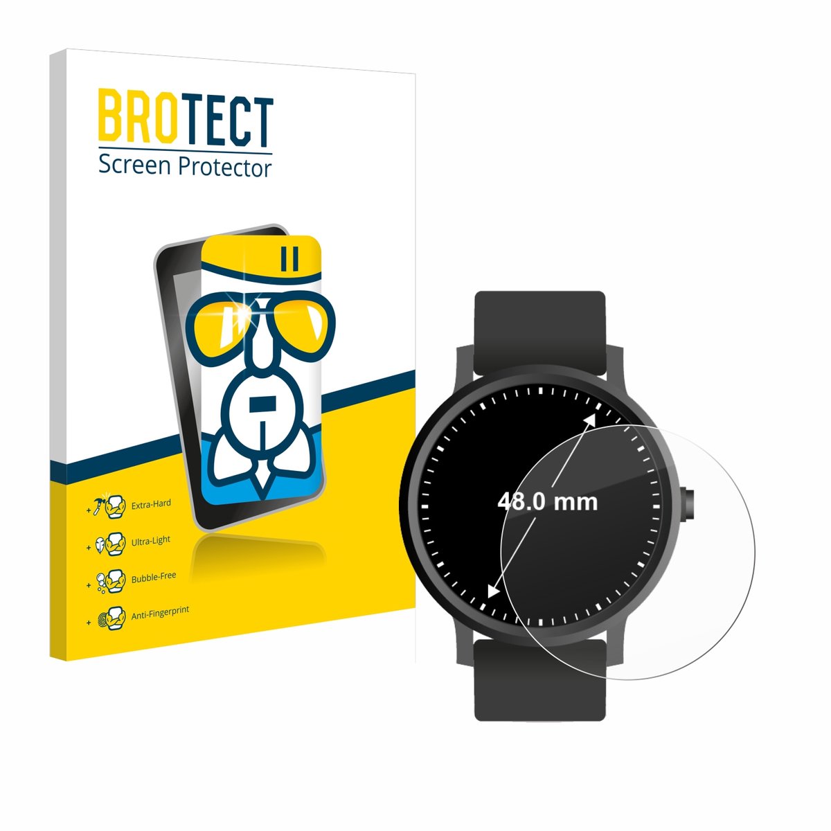 Screenprotector voor Horloges (Rond, ø: 48 mm) Beschermglas transparant