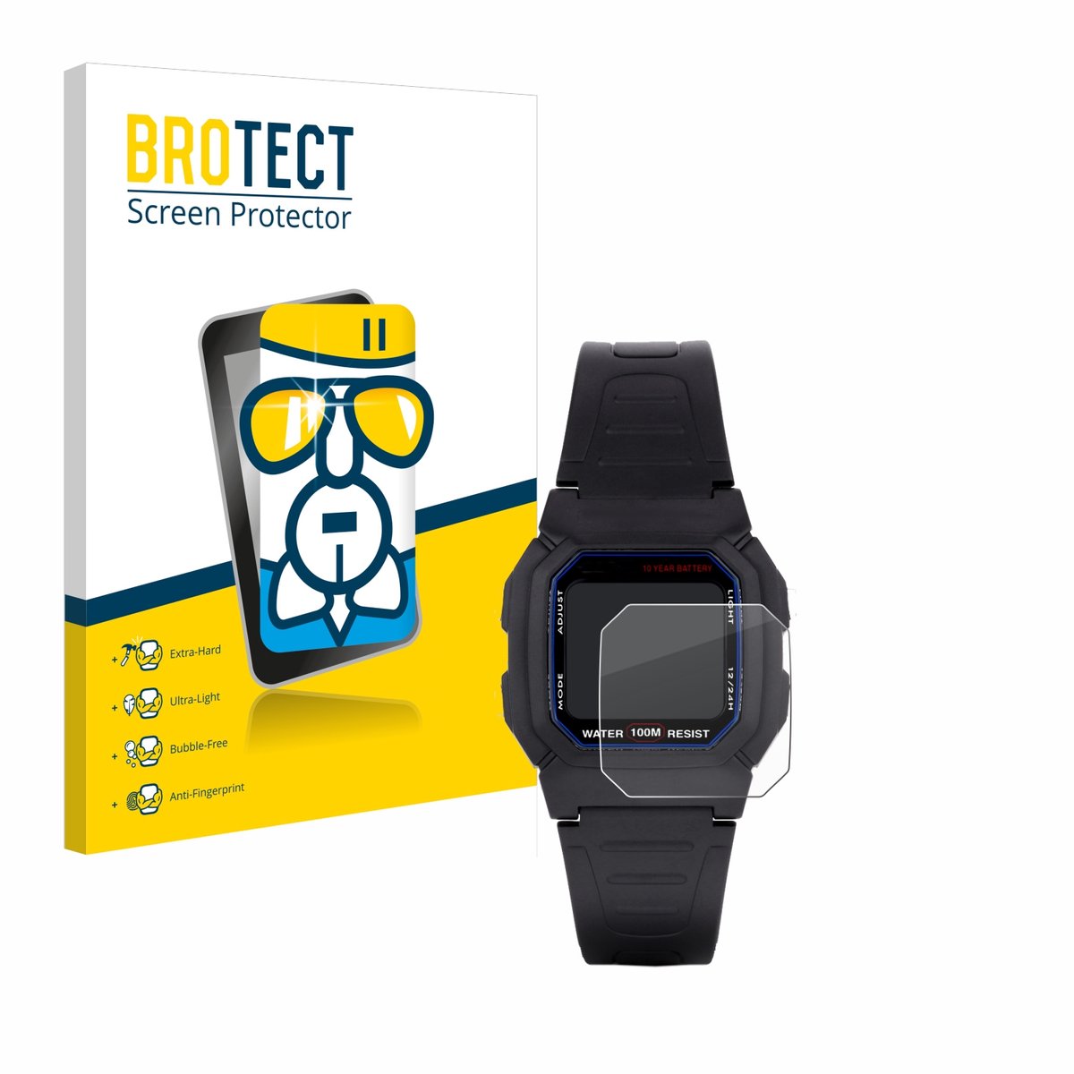 Screenprotector voor Casio W-800H-1AVES Beschermglas transparant