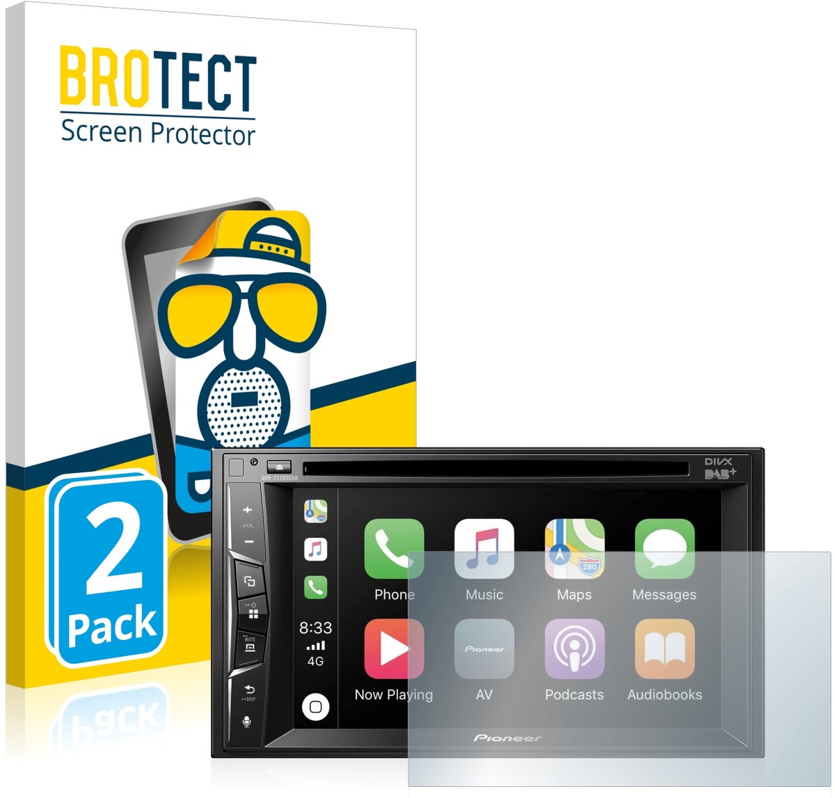 BROTECT - Screenprotector voor Pioneer AVH-Z3200DAB - Folie Beschermfolie matte 2 Stuks