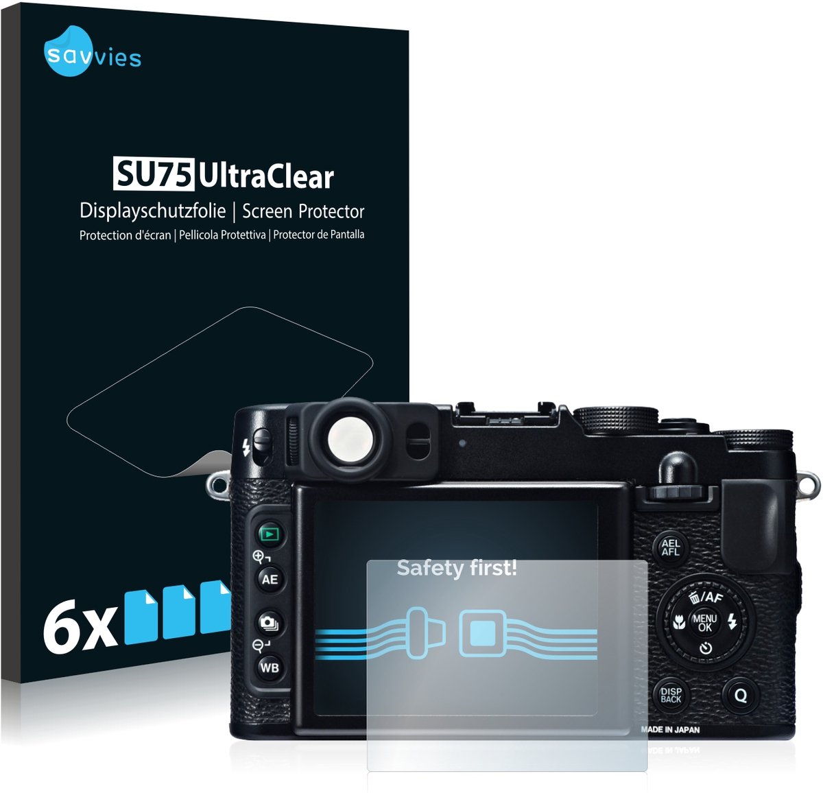 Savvies - Screenprotector voor Fujifilm X20 - Folie Beschermfolie transparant 6 Stuks