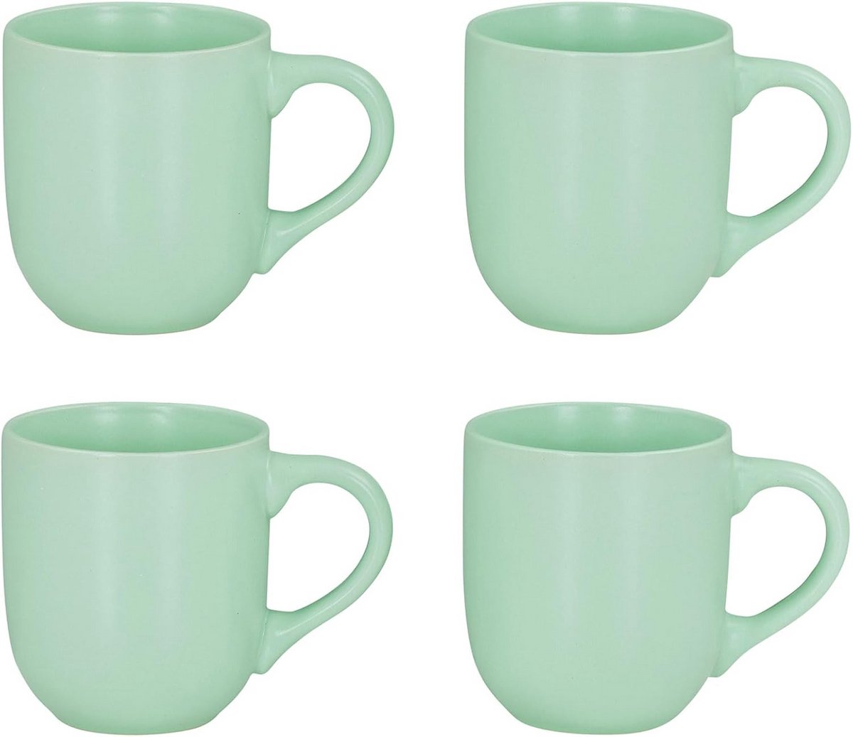 Set van 4 aardewerk koffiemokken 300ml Pastelgroen - Vaatwasserbestendig