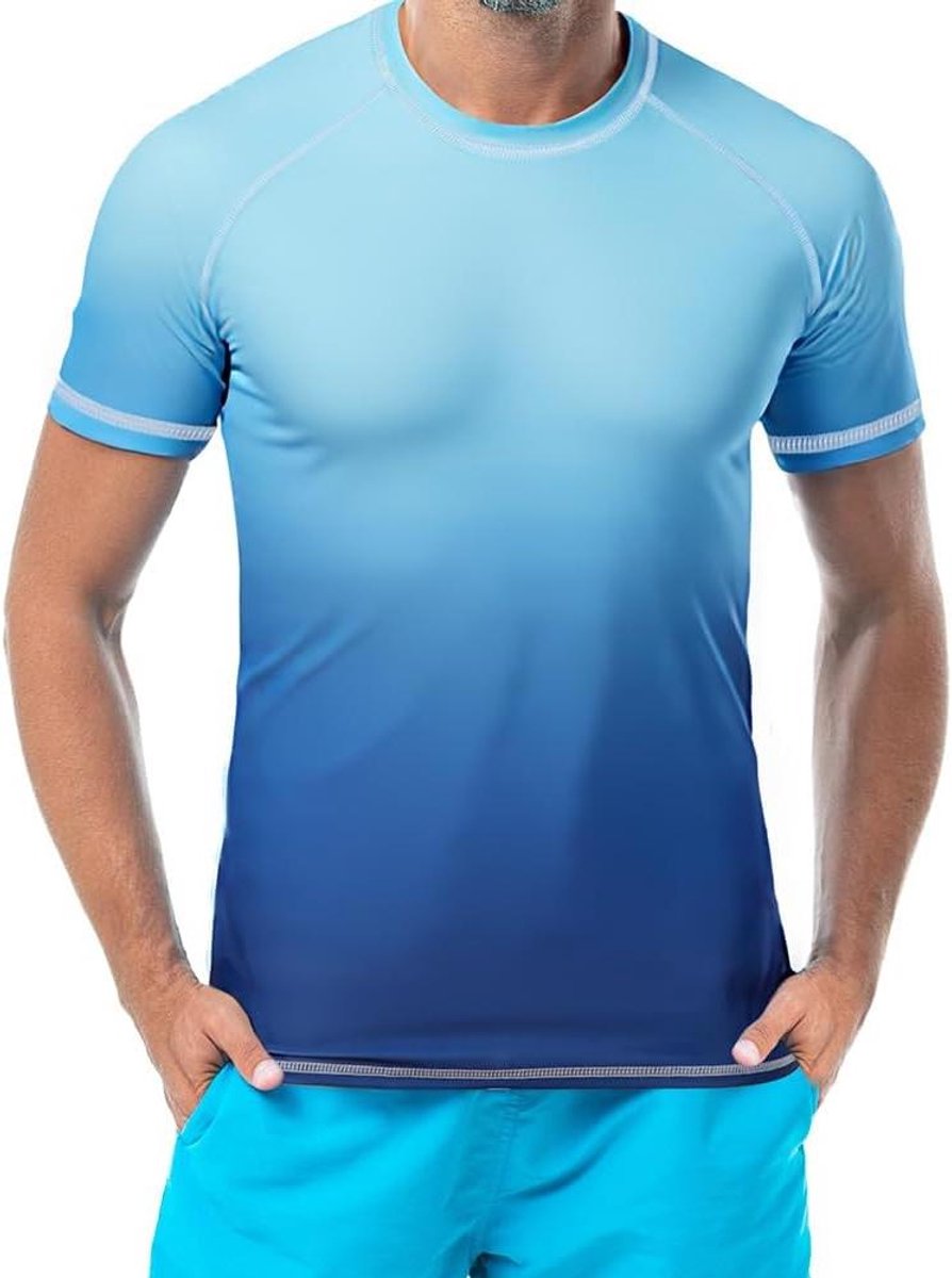 Korte Mouwen Zwemtops Heren - Anti-UV Sportshirt voor Zwemmen, Surfen en Duiken - Sneldrogend Heren T-shirt - Strandshirt met Korte Mouw