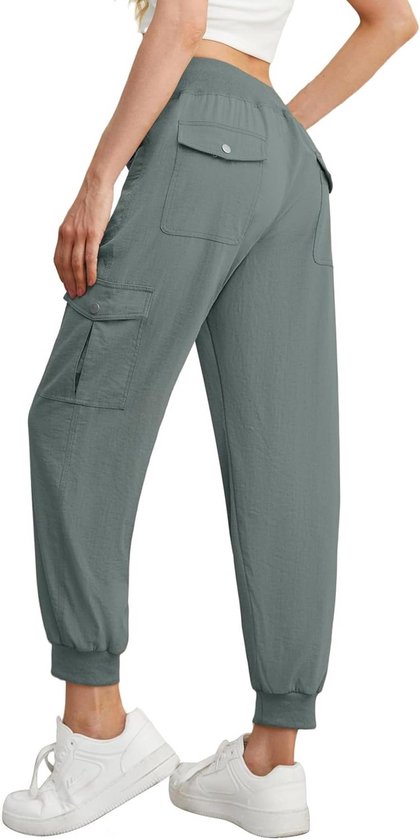 Wijde Been Joggingbroek Voor Dames – Hoge Taille, Trekkoord, Rechte Pijpen, Elastische Taille Met Zakken – Comfortabele Sweatbroek Voor Sport En Vrije Tijd