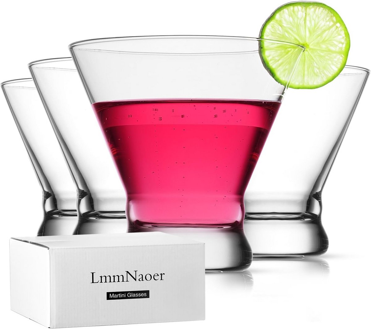 Set van 4 Stevige Stemloze Cocktailglazen voor Martini en Margarita 240 ml