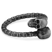 Aspero | Bague tête de mort en acier inoxydable gris