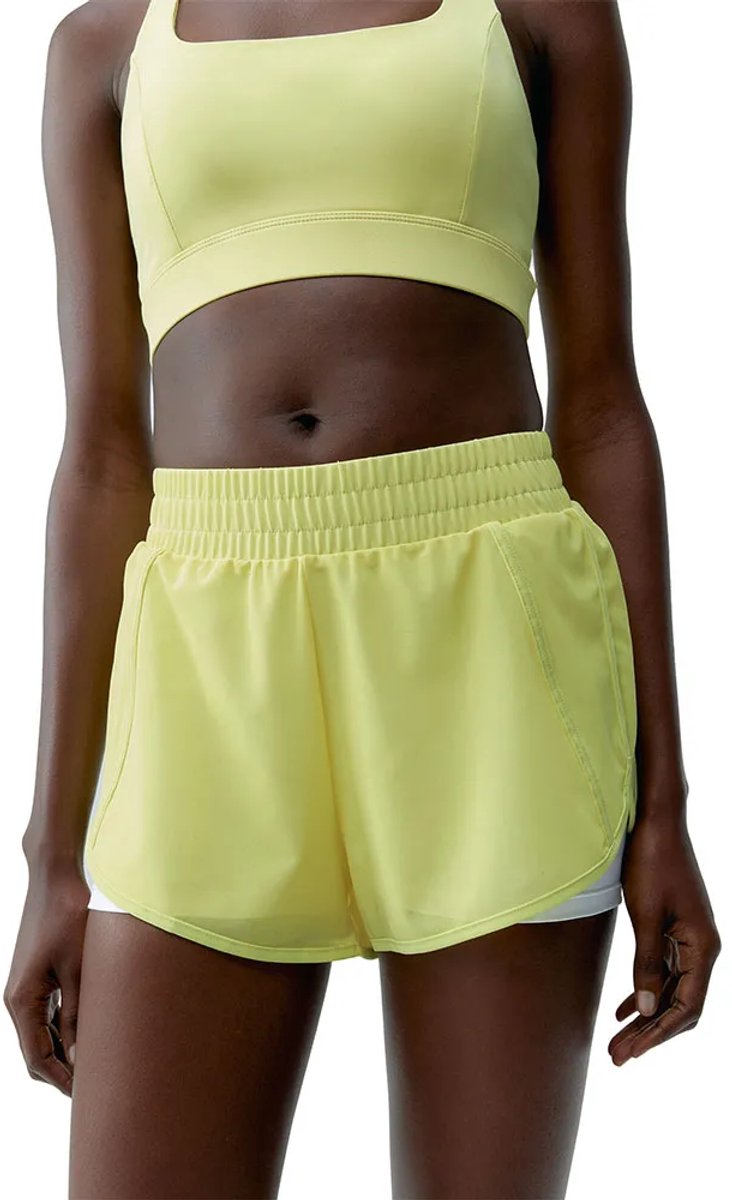Born Living Yoga Padma 2.0 2in1 Korte Broek Geel L Vrouw