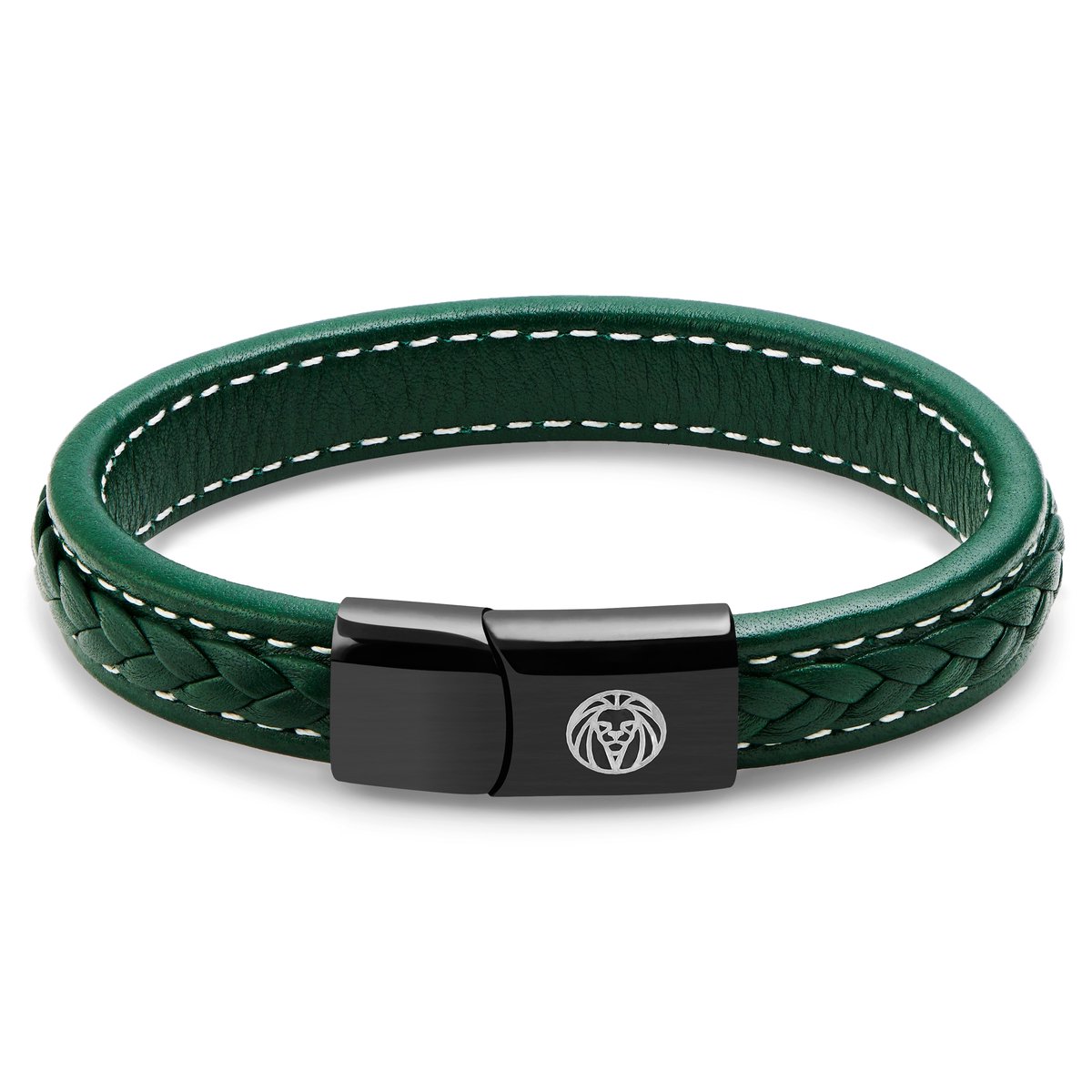 Groene Retro Leren Armband