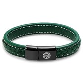 Groene Retro Leren Armband
