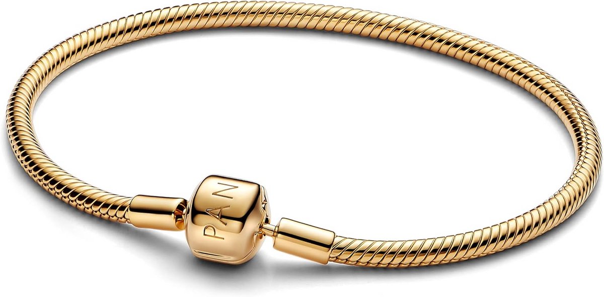 Verguld Sterling Zilveren Pandora Moments Schakelarmband met Kogelgesp - 19 cm