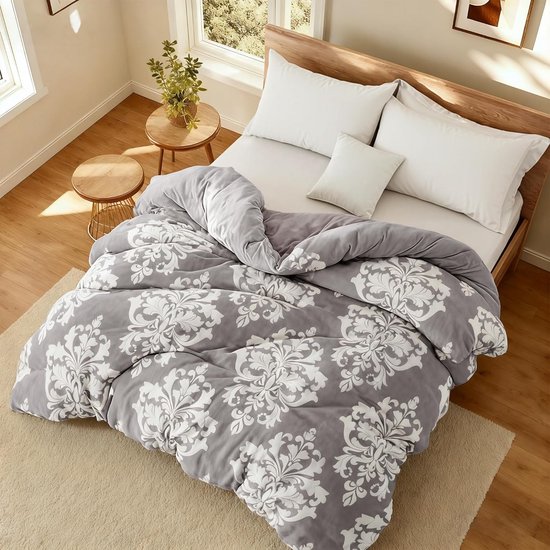 Luxe Vierseizoenen Dekbed Dons Kwaliteit - Zacht en Warm 200x200 cm Grijs