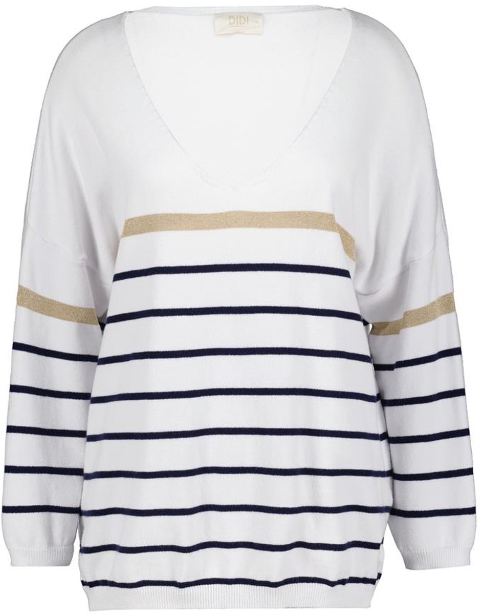 DIDI Dames Pullover Evi YD Offwhite blue Stripe maat 34/36