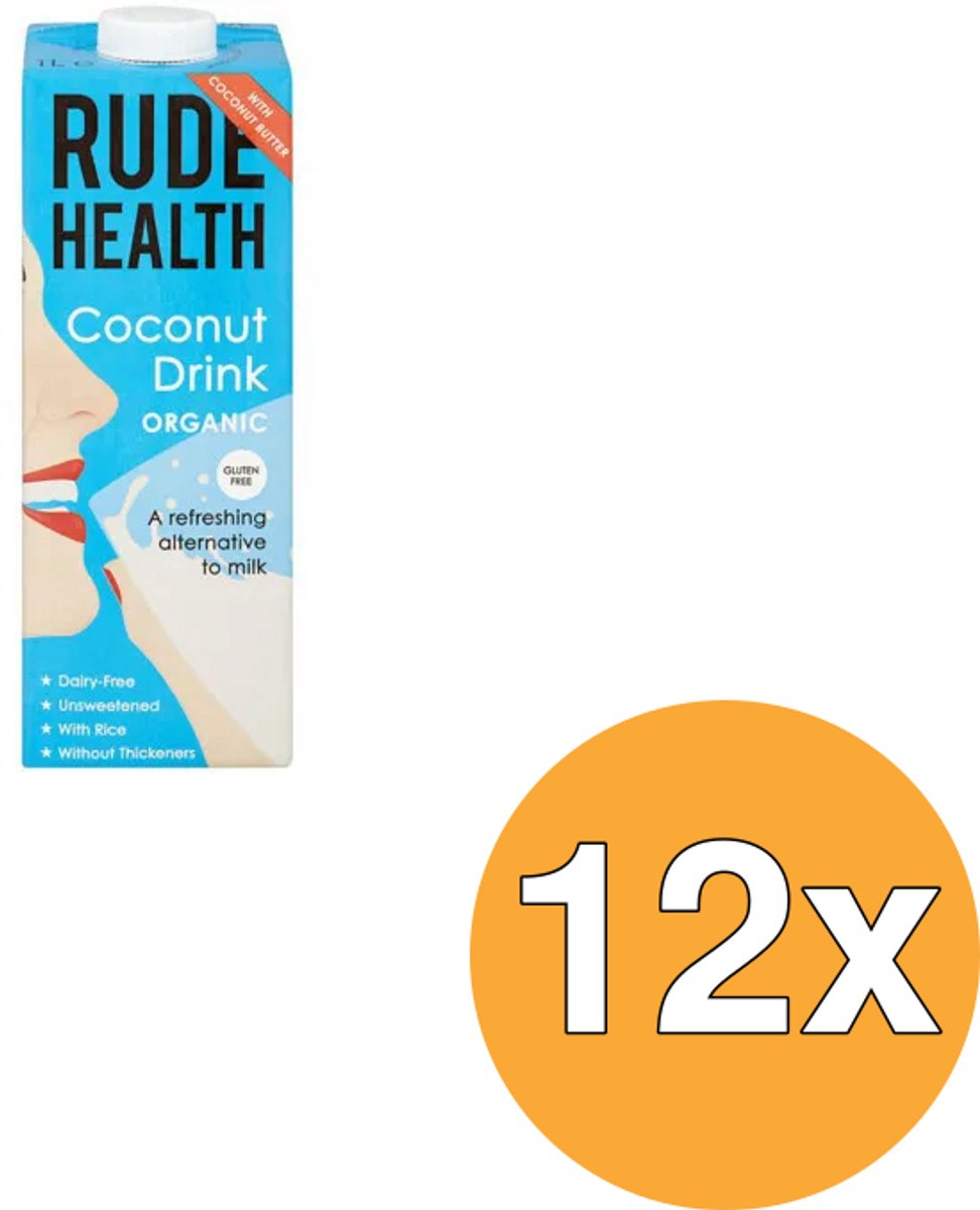 12x Rude Health Kokosdrank Bio (1000 ml)
