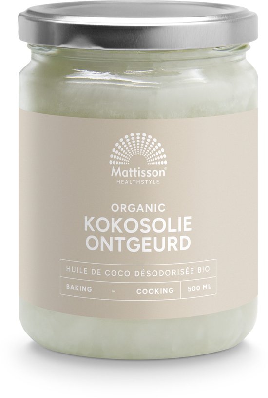 Mattisson - Biologische Kokosolie - Ontgeurd - Vegan - Coconut Oil - 500 ml