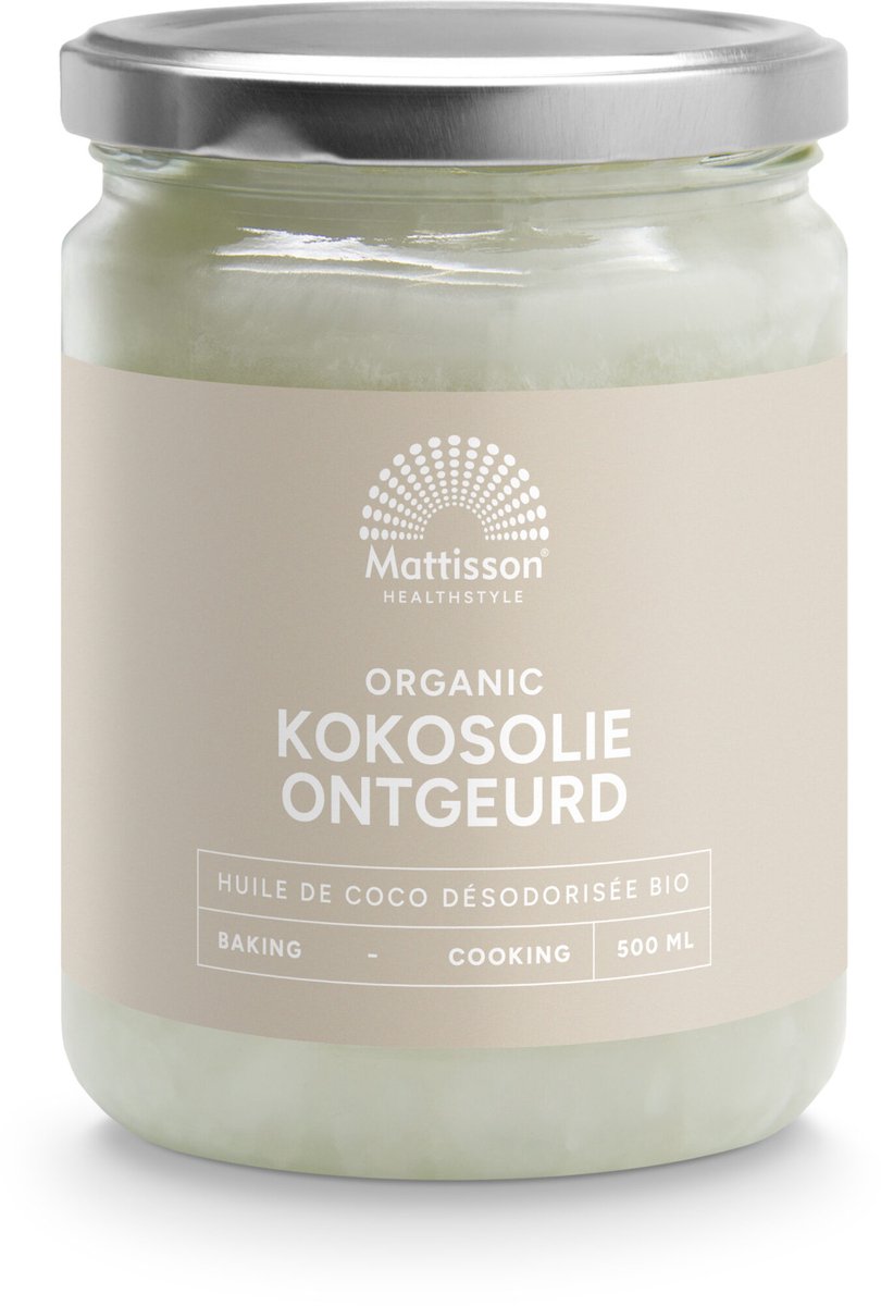 Mattisson - Biologische Kokosolie - Ontgeurd - Vegan - Coconut Oil - 500 ml