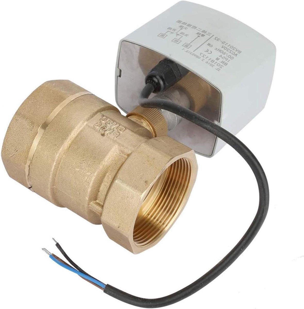 Allecto- Elektrisch Gemotoriseerde Kogelklep - Staal - Messing - DN50 - 2-Way 3-Wire - Geschikt voor AC220V - DN50 2 Inch - Feedback - Inch