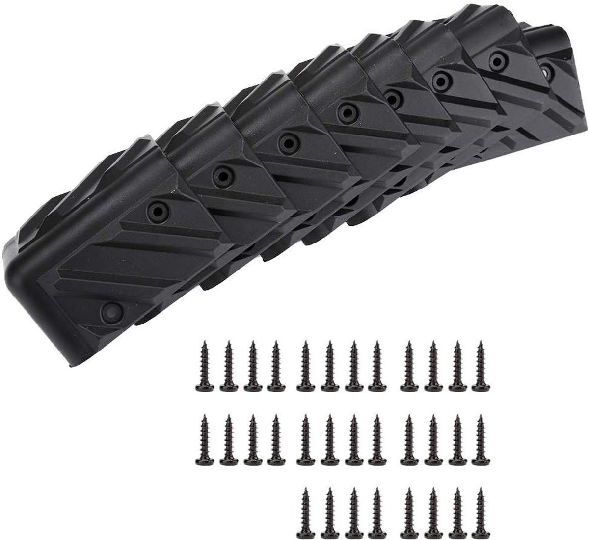Hoekbeschermers voor Luidsprekers - Set van 8 - Bescherming voor Kasten en Speakers - Stapelbare Hoekbescherming - Zwart met Schroef Kits - Plastic - Duurzaam en Praktisch