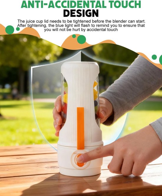 Draagbare Smoothie Blender - 15 oz BPA-vrije Sportfles - Oplaadbaar & Afwasmachinebestendig - 12 Bladen voor Shakes en Verse Juices - Compact voor Kantoor, Gym en Reizen — afbeelding 5
