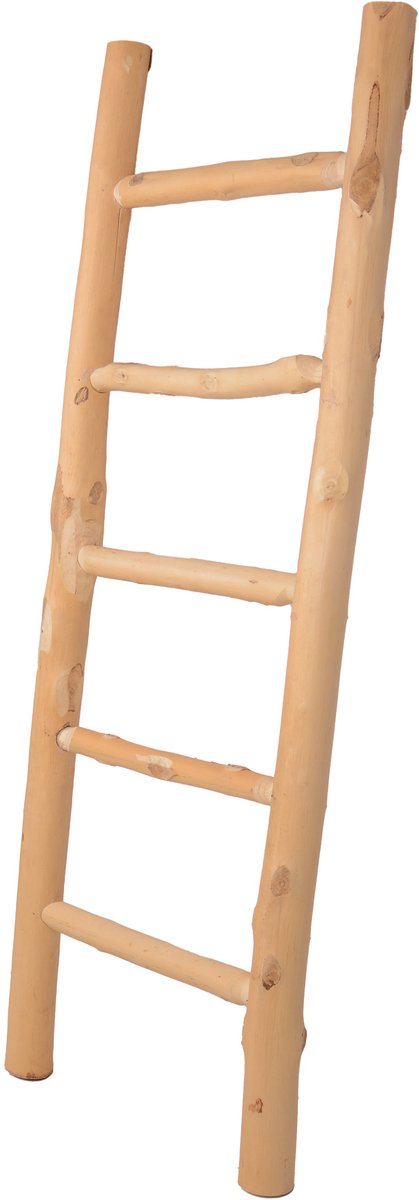 UNUS® Ladder decoratie hout vrijstaand handdoekladder accessoires 120 cm naturel