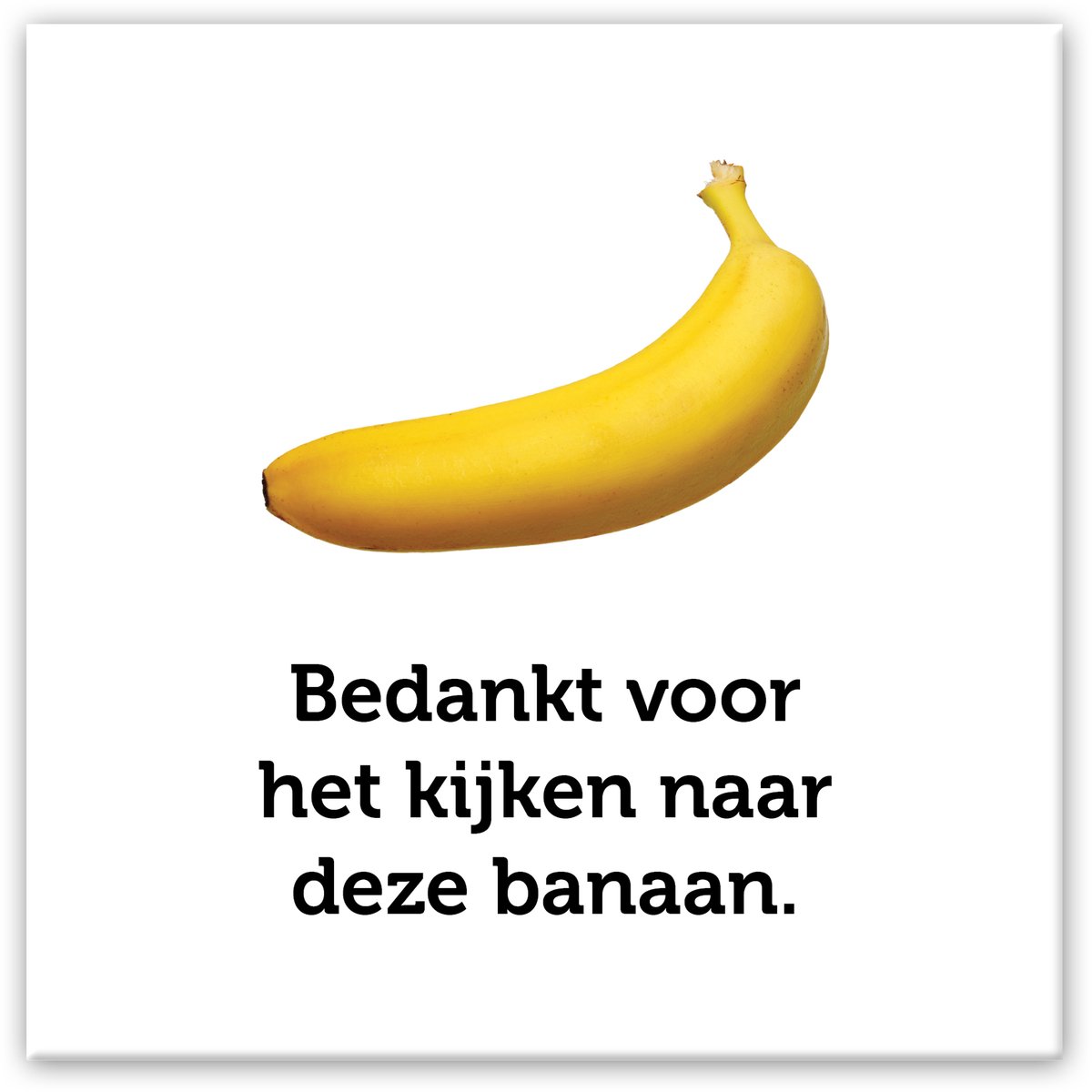 Evert Kwok - Grappig tegeltje - Bedankt voor het kijken naar deze banaan - WC - Muurdecoratie - met tegelezel