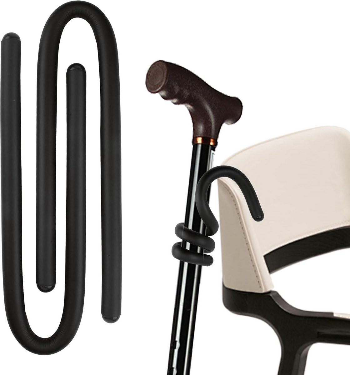 Universele Steun voor Wandelstokken en Krukken - Flexibele Houder voor Veilig Opbergen