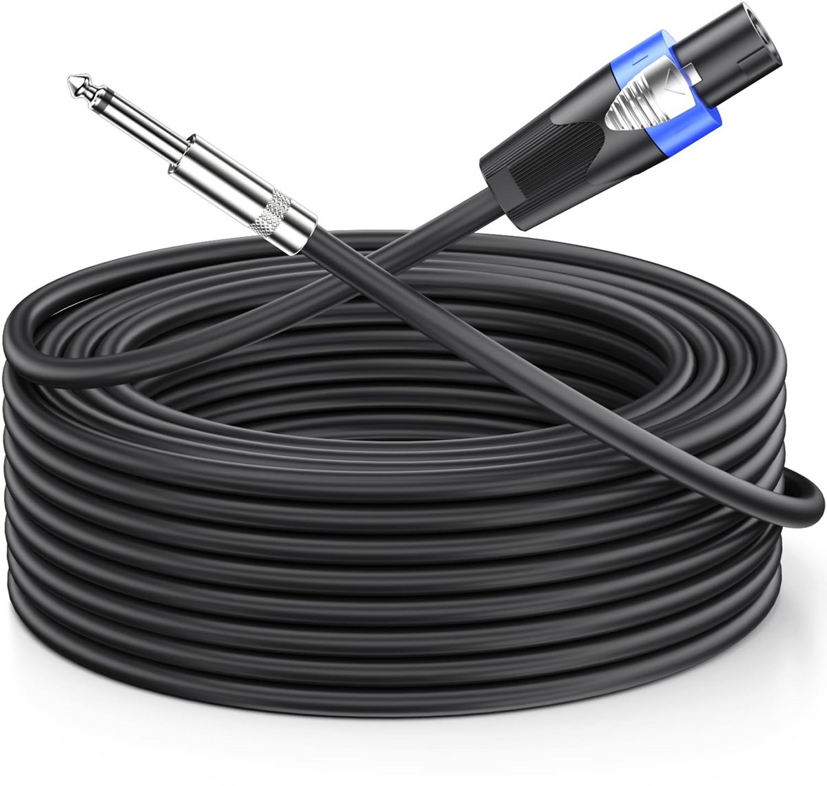 15 Meter Luidsprekerkabel Speakon naar 1/4 Inch TS Mono Kabel 15AWG voor Versterkers en Speakers