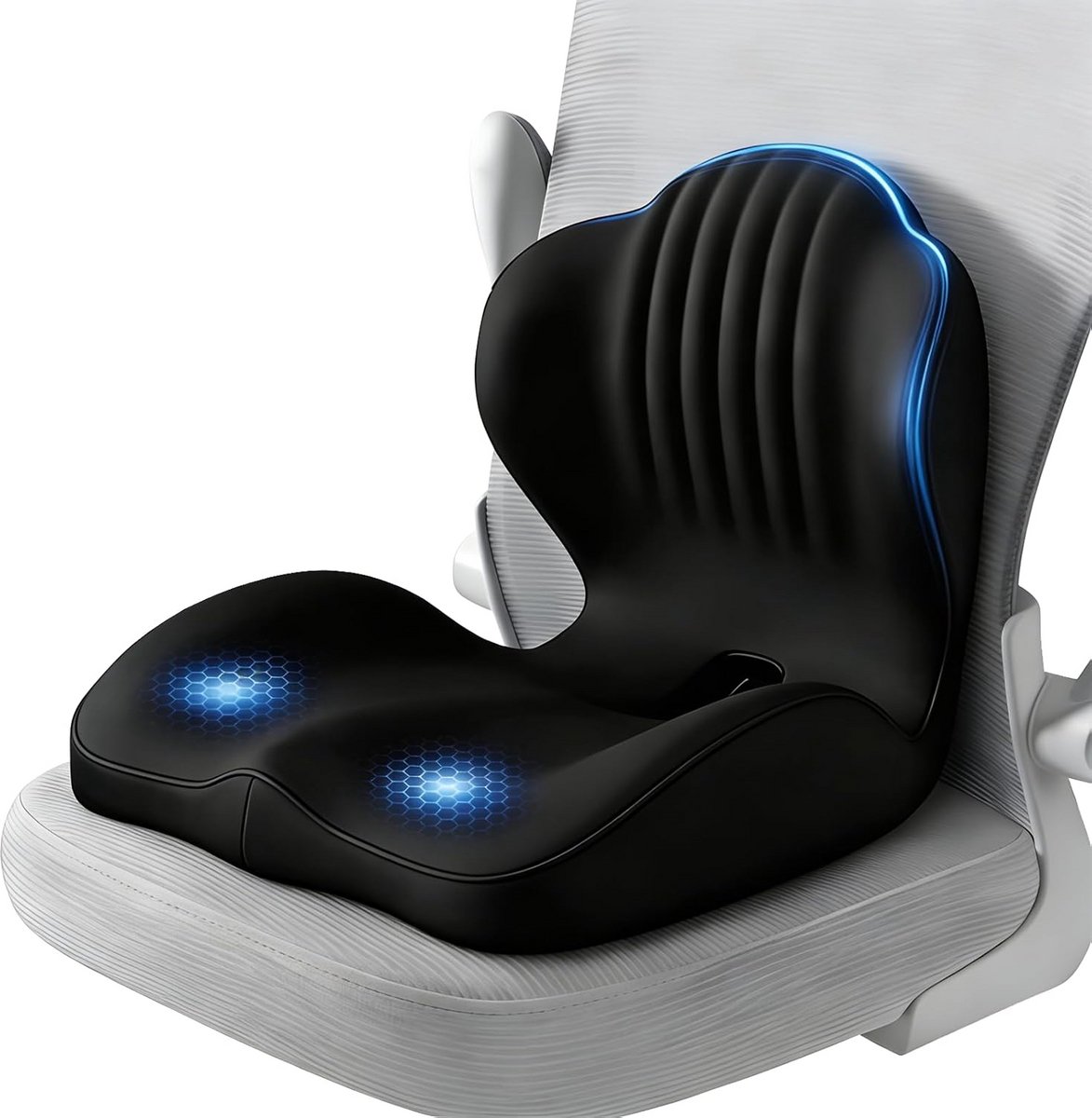 Ergonomisch Lendenkussen met Traagschuim - Universele Rugsteun voor Stoel en Auto