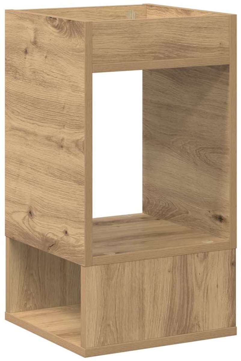 vidaXL Bijzettafel - Artisan - Eiken - 30 - x - 30 - x - 56 - cm - Bewerkt - hout