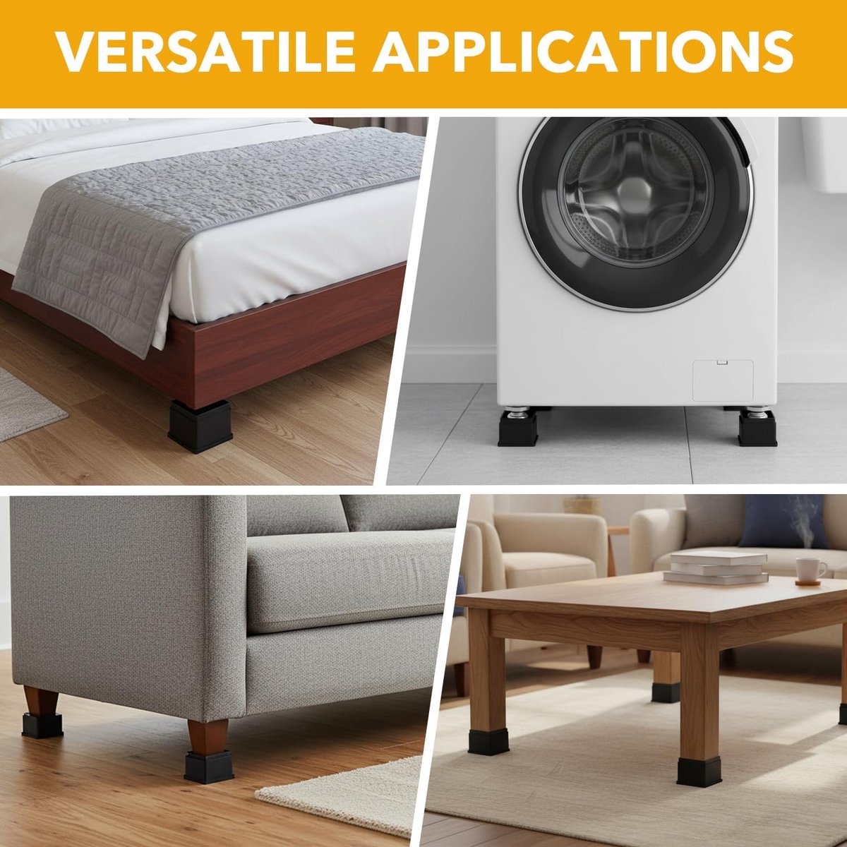 Stapelbare Meubelverhogers 8 Stuks - Verstelbaar in Hoogte 2.5, 5, en 7.5 cm voor Zware Tafels en Kasten