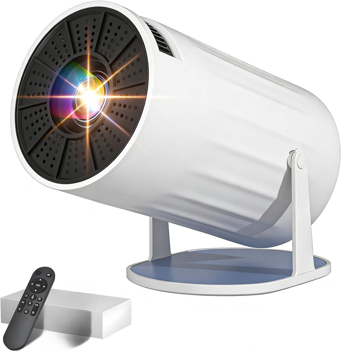 Draagbare Mini Beamer met WiFi 4K Ondersteuning en Auto Keystone voor Thuisbioscoop