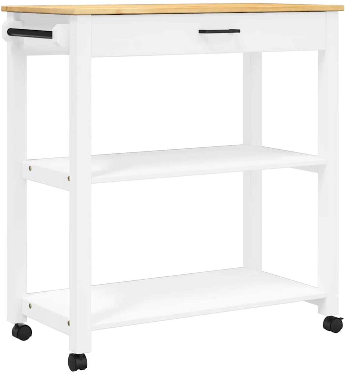 vidaXL - Keukentrolley - MONZA - 84x40x88,5 - cm - massief - grenenhout