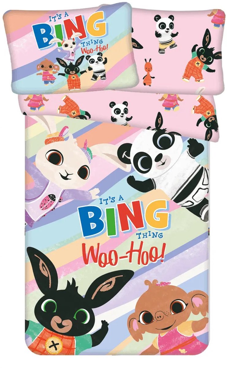 Bing Bunny BABY / Peuter dekbedovertrek, It's a Thing - 135 x 100 + 40 x 60 cm - Katoen