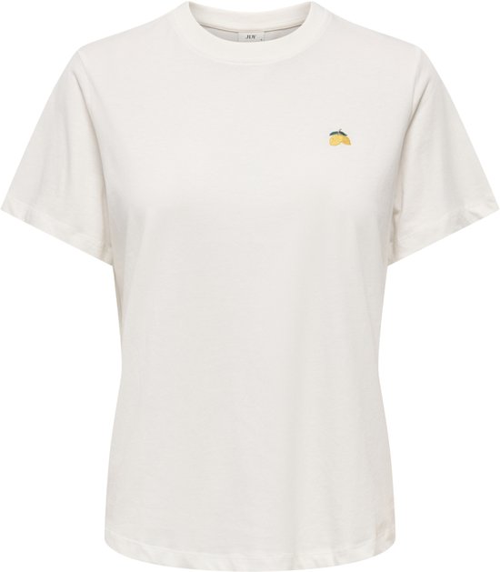 Jacqueline de Yong T-shirt Jdypisa S/s Print Top Jrs Noos 15298612 Cloud Dancer/lemon Dames Maat - XXL