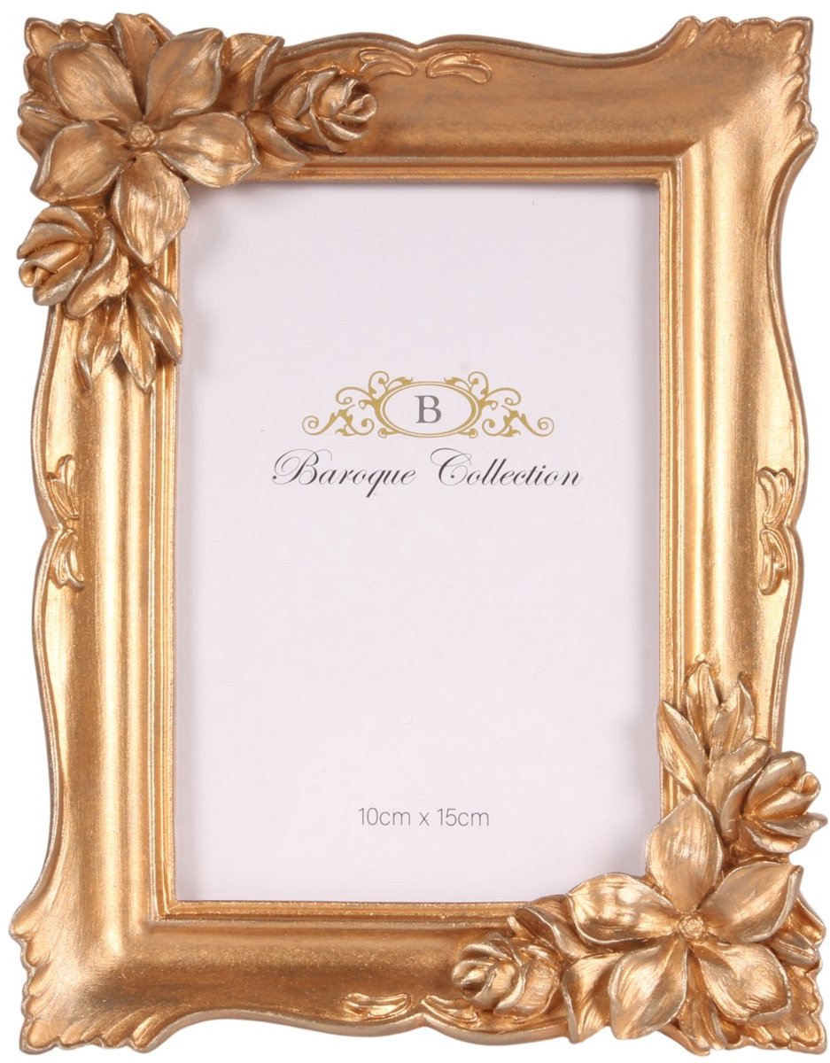Baroque Fotolijst - Fotolijst 10 x 15 cm - Goud - Resin - 20.6x15.8x3.2 - Polyresin