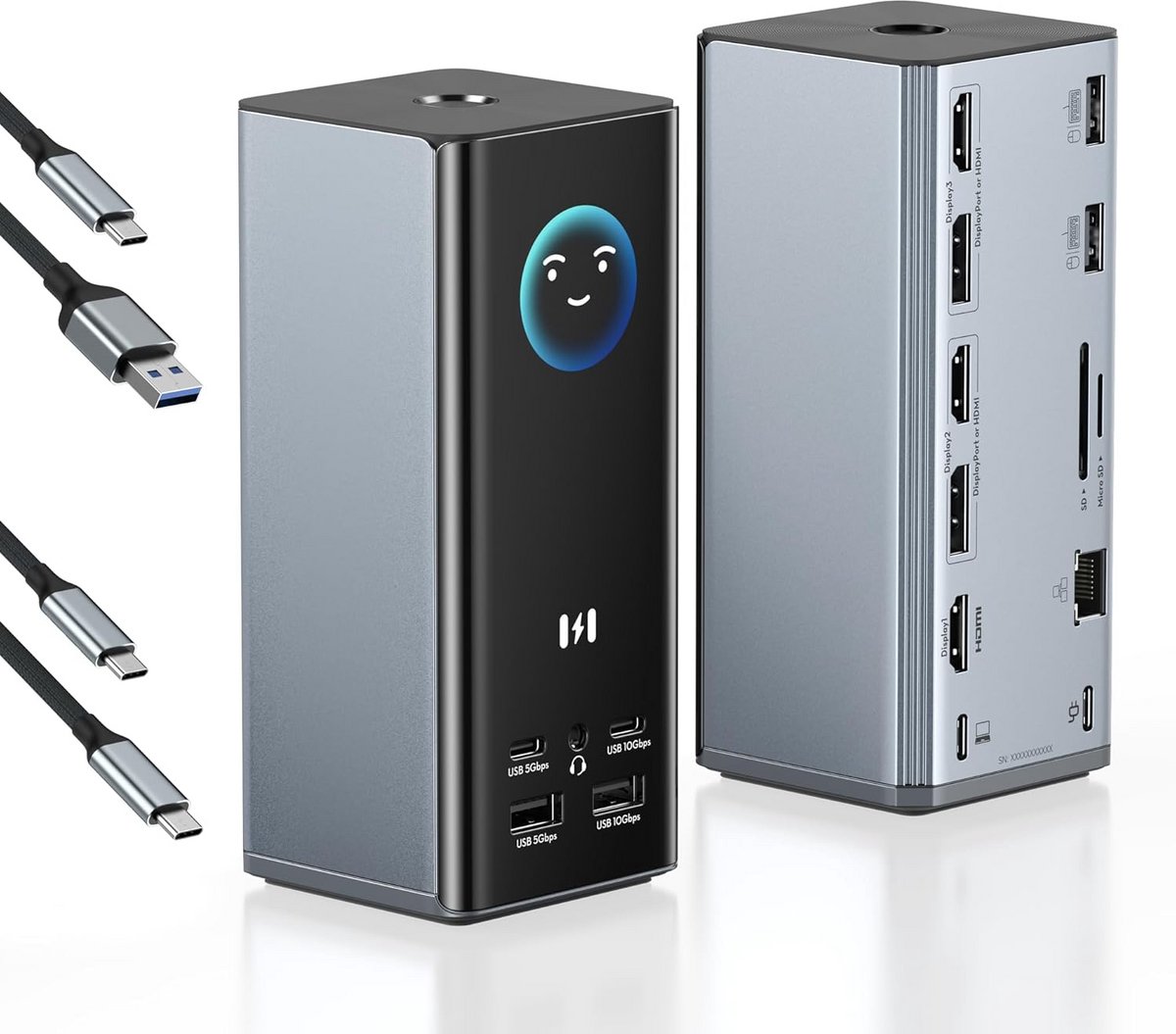 USB-C Dockingstation voor Dubbele Monitor - Multi Display Hub