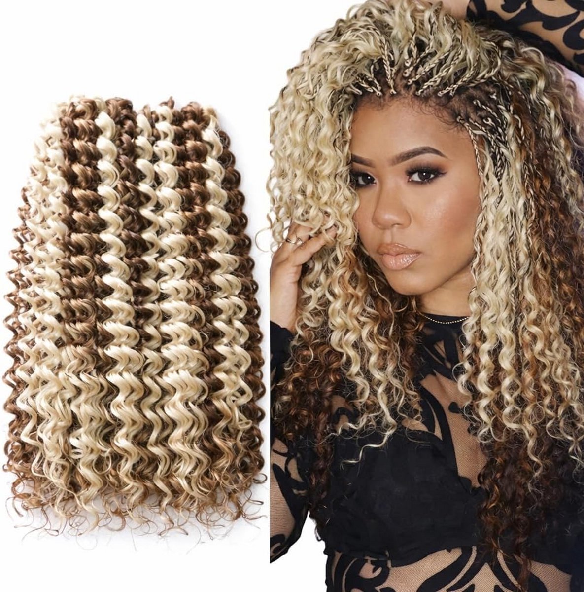 Synthetische Haarverlenging Krul voor Crochet Braids 50 cm (340g) - Blend Kleur