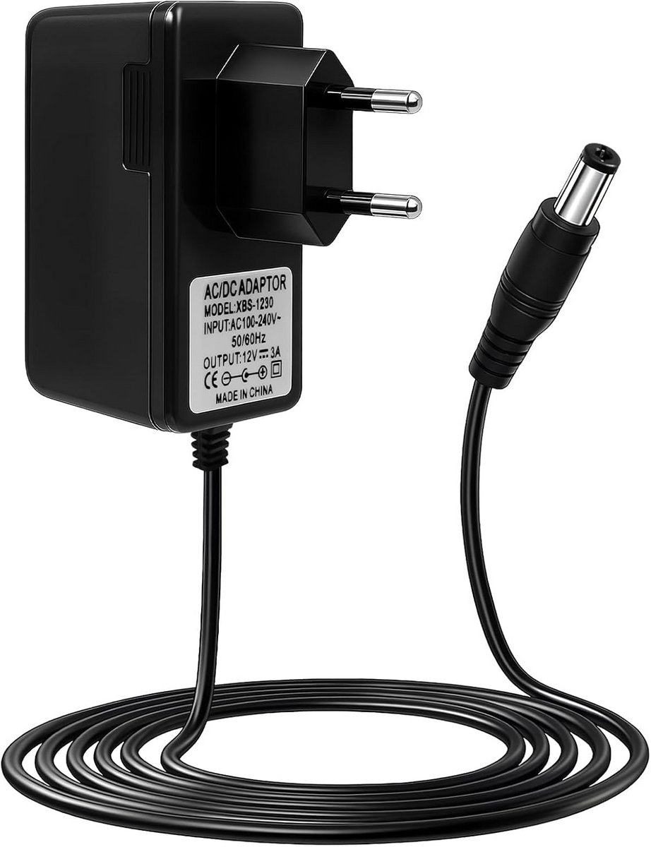 Universele 12V 3A 36W Stroomadapter voor LED Strips, Routers en Camera's - AC/DC Adapter met Beveiliging