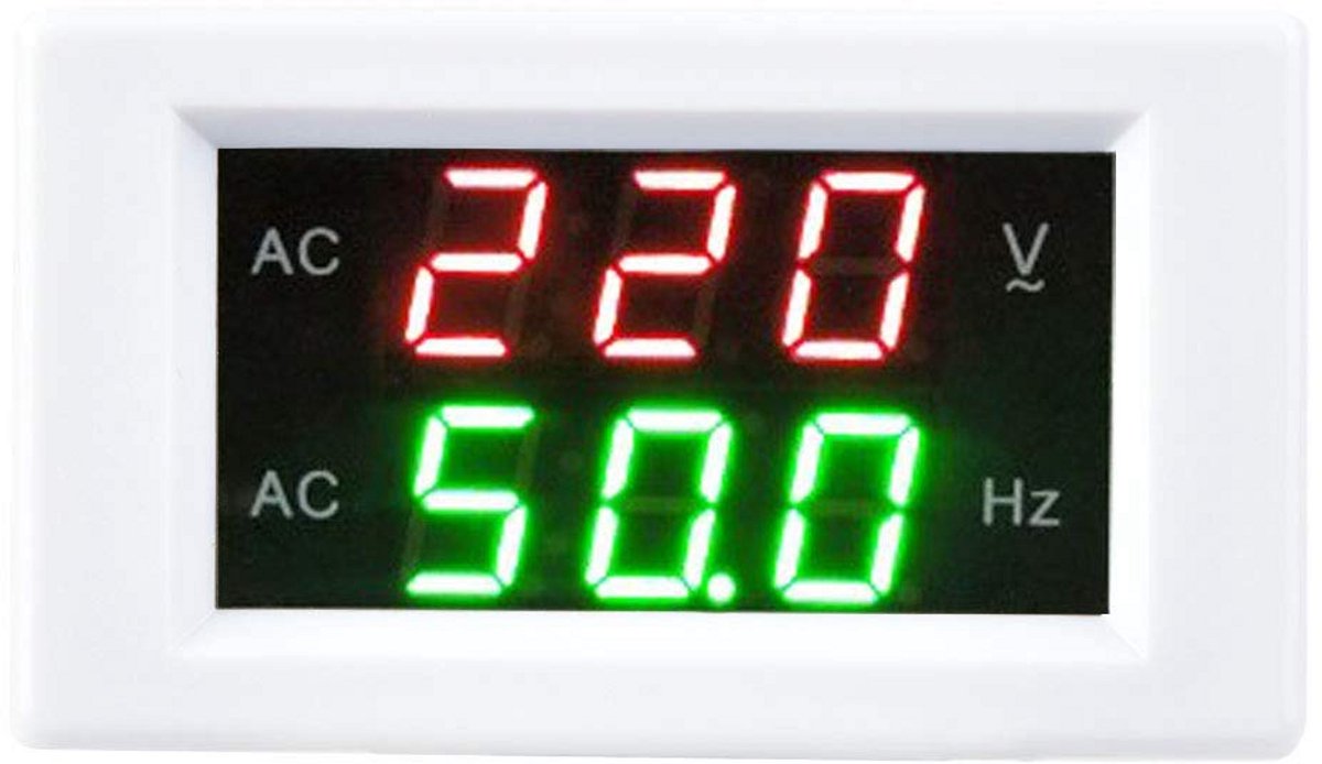 Digitale AC Voltmeter Frequentiemeter Dubbele LED Display 80-500V 45-60Hz